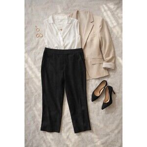 Torrid Black Cropped Pull On Career Pants Work Trousers 3R Plus Size